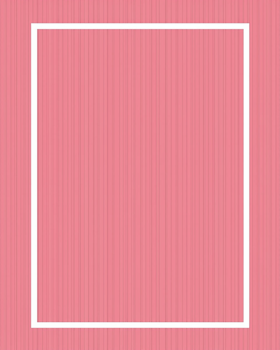 Pink Vertical Stripe Square Frame Rug
