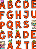 Playful alphabet rug with cute characters Rug