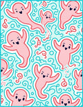 Whimsical Pink Ghost Swirl Rug