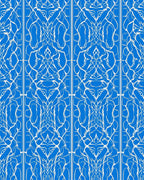 White Labyrinth Blue Ornate Rug