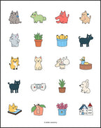 Playful Pet Plant Collage Rug