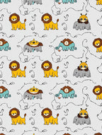 Charming Yellow Lion Elephant Circus Rug