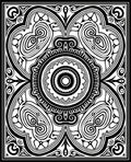 Bold Black and White Floral Medallion Rug