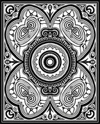 Bold Black and White Floral Medallion Rug
