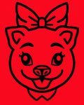 Cute Red Cat Bow Tie Face Rug