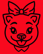 Cute Red Cat Bow Tie Face Rug