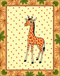 Playful Giraffe Polka Dot Border Rug