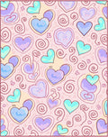 Pastel Hearts Swirl Whimsical Garden Rug