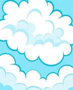 Stylized Blue Sky Cloudscape Rug