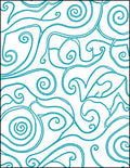 Aqua Swirl Abstract Whimsical Lines Rug