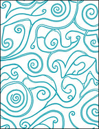 Aqua Swirl Abstract Whimsical Lines Rug