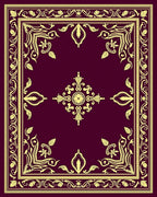Regal Plum Gold Floral Medallion Rug