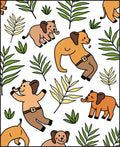 Playful Elephants With Tropical Leaves Rug