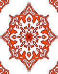 Orange Floral Sunburst Mandala Rug