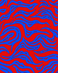 Bold Red Blue Organic Swirl Rug