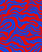 Bold Red Blue Organic Swirl Rug