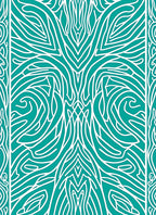 Aqua White Abstract Organic Lines Rug
