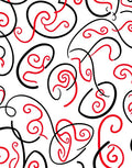 Bold Red Black Swirl Abstract Rug