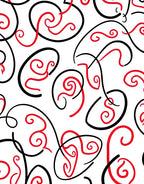 Bold Red Black Swirl Abstract Rug