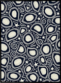 Dark Blue Cosmic Shell Star Rug