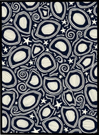 Dark Blue Cosmic Shell Star Rug