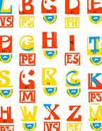 Volumetric Alphabet Splash Color Rug
