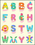 Whimsical Alphabet Garden Floral Rug