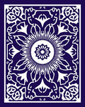 Deep Indigo Sunburst Floral Medallion Rug
