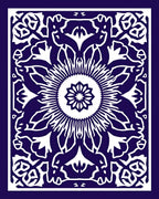 Deep Indigo Sunburst Floral Medallion Rug