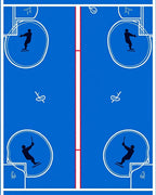 Blue Water Ski Stencil Court Rug