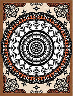 Bold Orange Black Mandala Medallion Rug