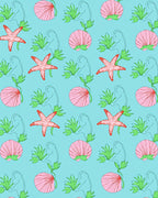 Coral Starfish And Scallop Garden Rug