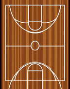Wooden Basketball Court Lines Rug