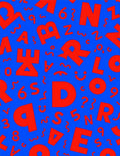 Red Alphabet Bold Blue Whimsical Spread Rug