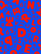 Red Alphabet Bold Blue Whimsical Spread Rug
