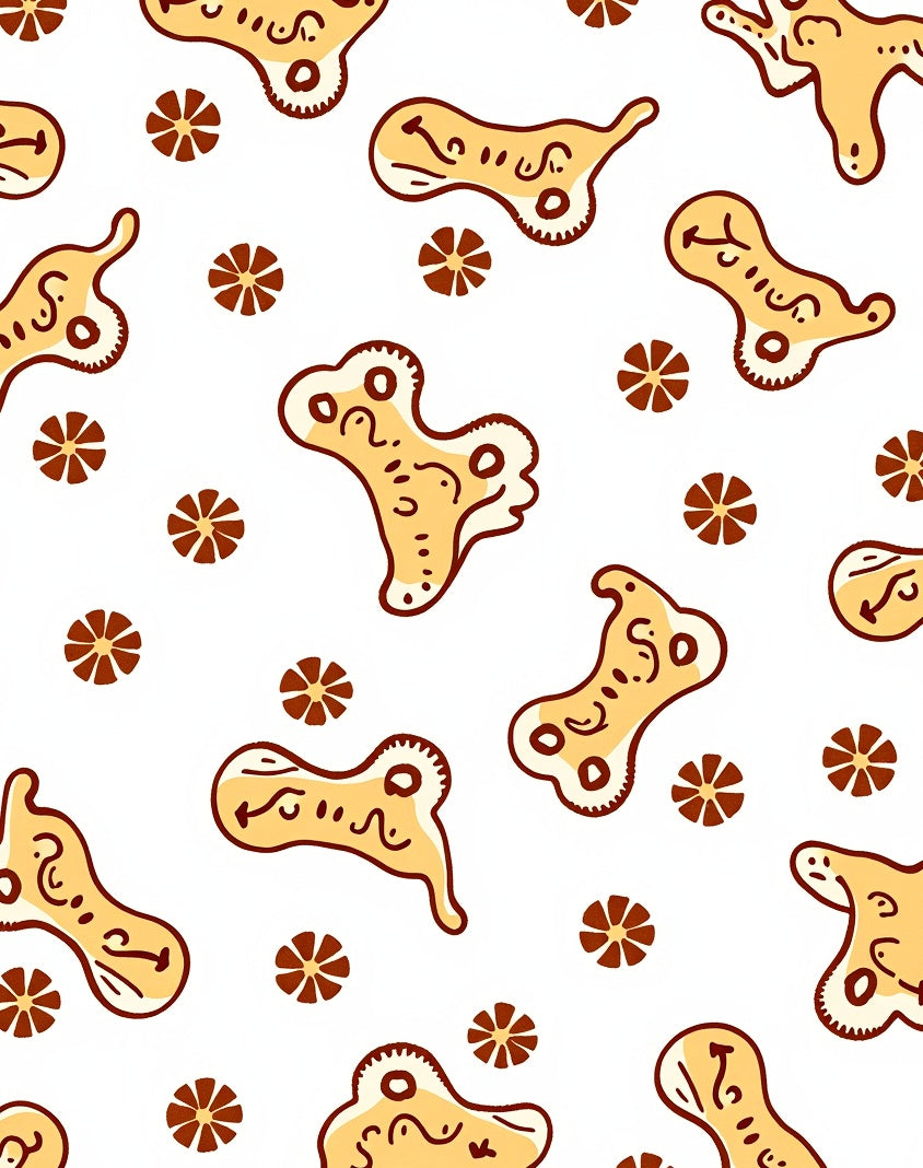 Abstract Mustard Amoeba Flower Sprinkle Rug