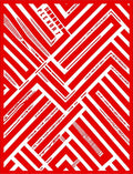 Vibrant Red Geometric Labyrinth Rug