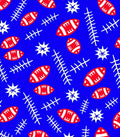 Red Football Star Branch Blue Rug