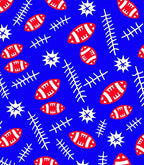 Red Football Star Branch Blue Rug