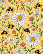 Bumblebees And Daisies Field Rug