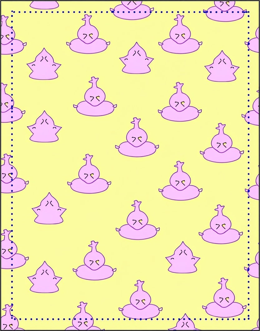 Whimsical Pink Poop Yellow Pillow Rug