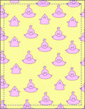 Whimsical Pink Poop Yellow Pillow Rug