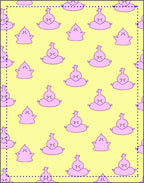 Whimsical Pink Poop Yellow Pillow Rug