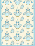 Whimsical Blue Character Repeating Pattern Rug