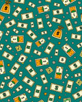 Golden Money Bags Dollar Bills Teal Rug