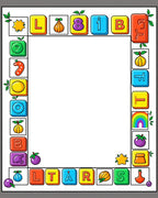 Colorful Alphabet Fruits and Shapes Border Rug