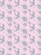 Charming Pink Elephant Whimsical Repeat Rug