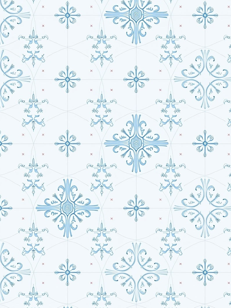 Light Blue Ornate Medallion Rug