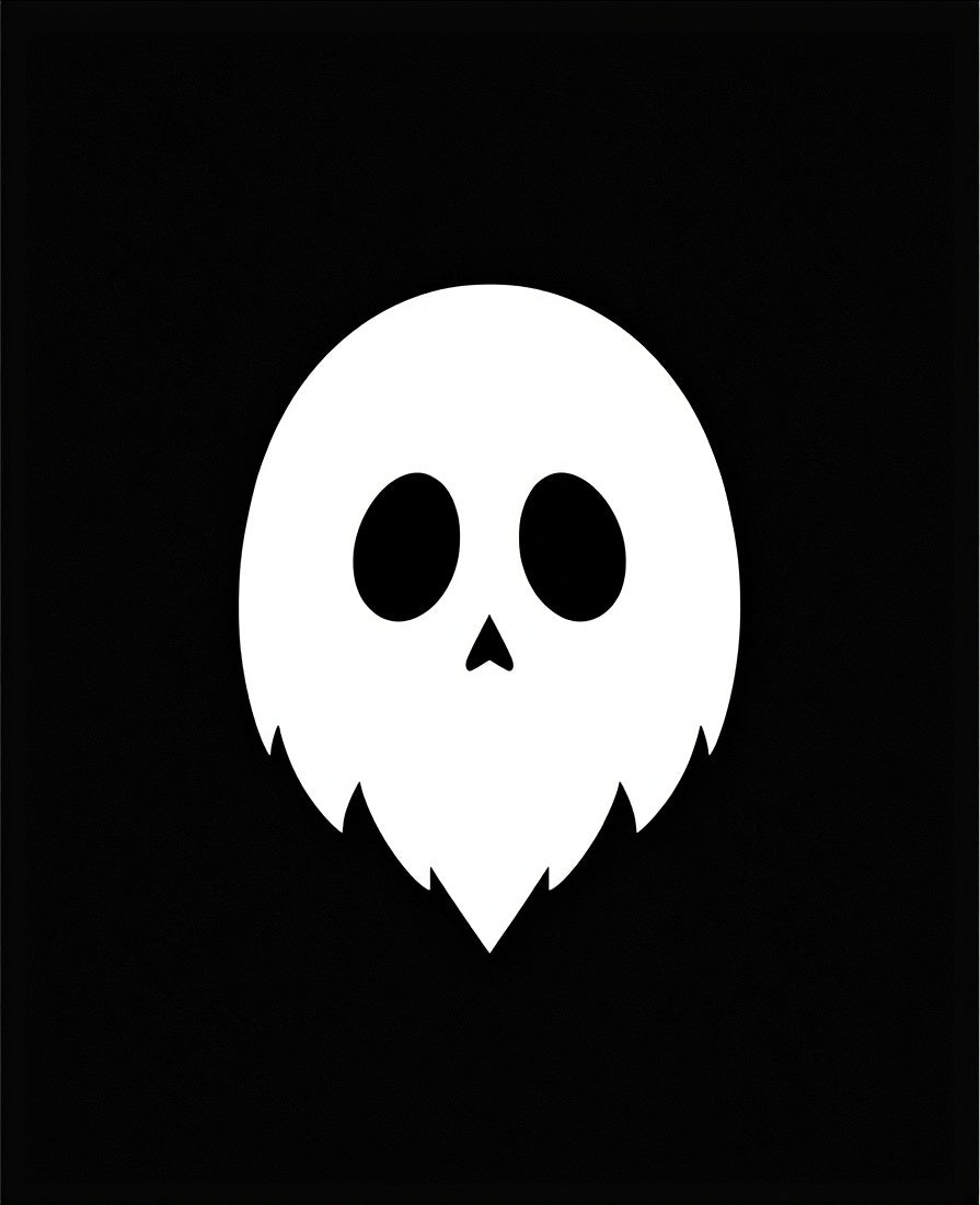 Whimsical White Halloween Skull Rug