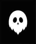 Whimsical White Halloween Skull Rug